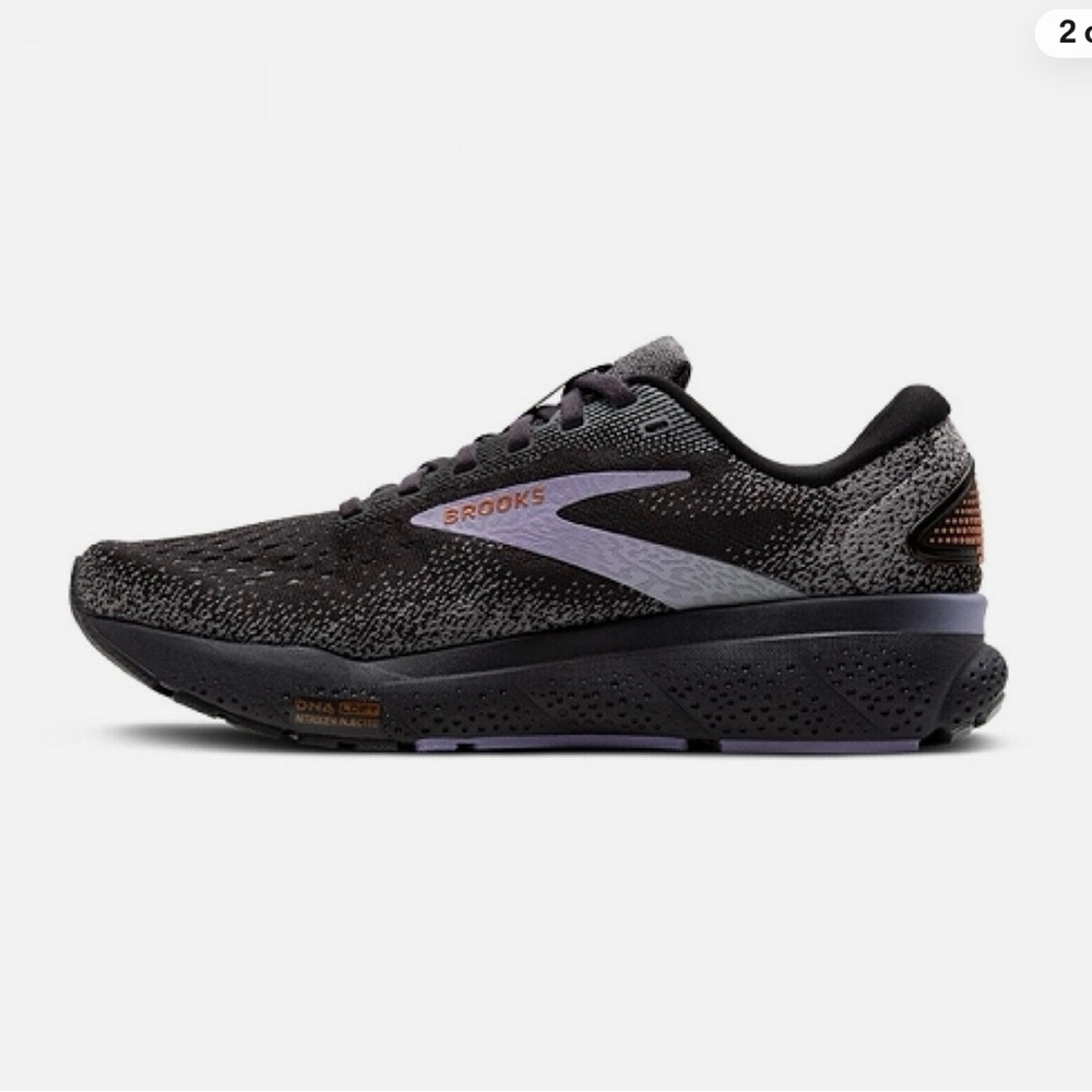 Brooks Ghost 16 Women Running Shoes Ebony/Lavender/Copper Size 8 - Picture 2 of 6